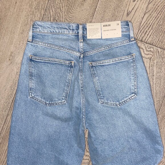 BNWT Agolde High-Rise Stovepipe Jean 24 - Picture 4 of 6